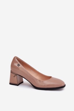 Czółenka Model Vinceza 91130 Beige Skóra Lakier - Step in style Step in style