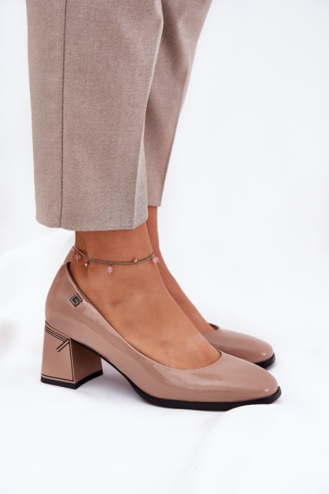 Czółenka Model Vinceza 91130 Beige Skóra Lakier - Step in style Step in style Czółenka Model Vinceza 91130 Beige Skóra Lakier - Step in style Step in style