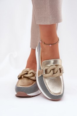 Mokasyny Model DA LR51-966 Gold - Step in style Step in style