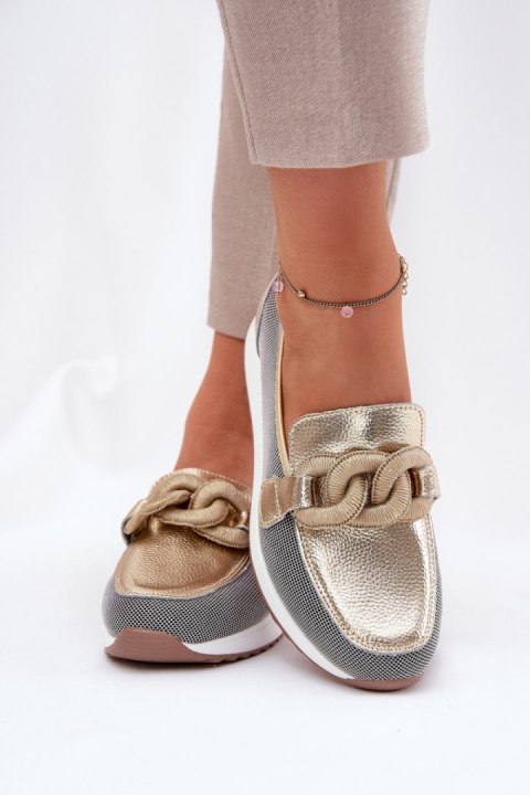 Mokasyny Model DA LR51-966 Gold - Step in style Step in style Mokasyny Model DA LR51-966 Gold - Step in style Step in style