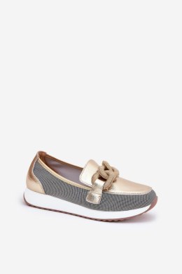 Mokasyny Model DA LR51-966 Gold - Step in style Step in style