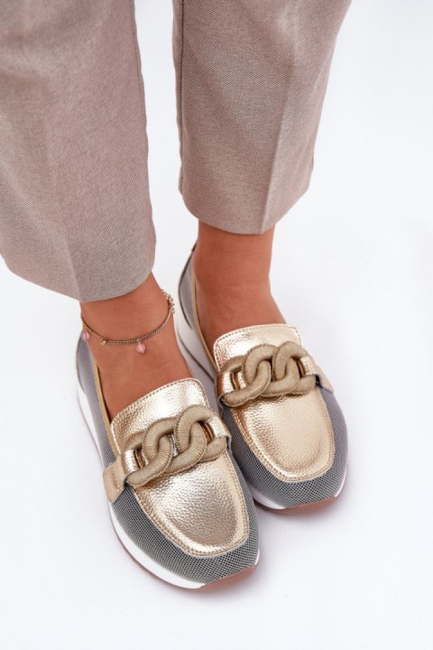 Mokasyny Model DA LR51-966 Gold - Step in style Step in style Mokasyny Model DA LR51-966 Gold - Step in style Step in style