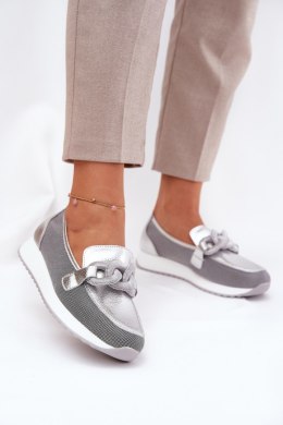 Mokasyny Model DA LR51-966 Silver - Step in style Step in style