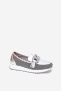 Mokasyny Model DA LR51-966 Silver - Step in style Step in style Mokasyny Model DA LR51-966 Silver - Step in style Step in style