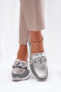 Mokasyny Model DA LR51-966 Silver - Step in style Step in style Mokasyny Model DA LR51-966 Silver - Step in style Step in style