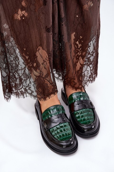 Mokasyny Model Vinceza 91125 Green/Black - Step in style Step in style Mokasyny Model Vinceza 91125 Green/Black - Step in style Step in style