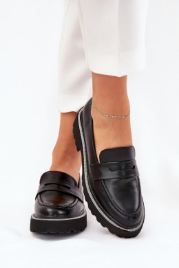 Mokasyny Model Wilamla 100-368 Black Skóra - Step in style Step in style