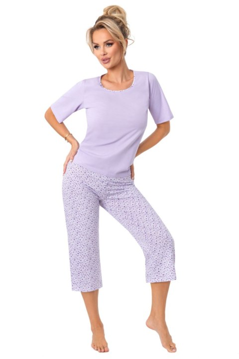 Piżama Damska Model Fiorella 3/4 Liliowy - Donna Donna Piżama Damska Model Fiorella 3/4 Liliowy - Donna Donna