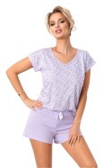 Piżama Damska Model Fiorella Shorts Liliowy - Donna Donna Piżama Damska Model Fiorella Shorts Liliowy - Donna Donna