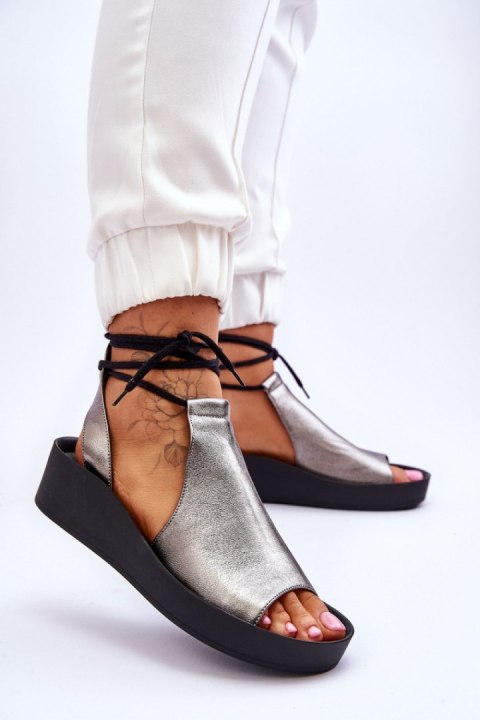 Sandały Model Nicole 2743/063 Silver/Black - Step in style Step in style Sandały Model Nicole 2743/063 Silver/Black - Step in style Step in style
