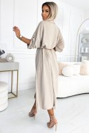 Sukienka Model 531-1 Beige - Numoco Numoco Sukienka Model 531-1 Beige - Numoco Numoco