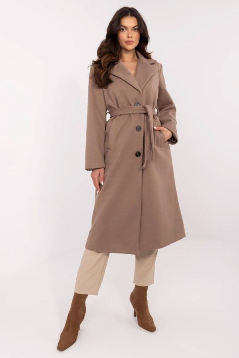 Płaszcz Damski Model MO-PL-1804.00 Dark Beige - Italy Moda Italy Moda Płaszcz Damski Model MO-PL-1804.00 Dark Beige - Italy Moda Italy Moda
