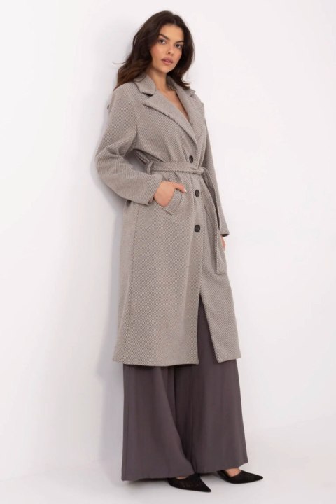 Płaszcz Damski Model MO-PL-1804.00 Grey/Beige - Italy Moda Italy Moda Płaszcz Damski Model MO-PL-1804.00 Grey/Beige - Italy Moda Italy Moda