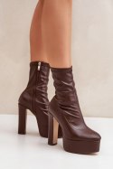 Botki Model Tennira C-243 Dark Brown - Step in style Step in style Botki Model Tennira C-243 Dark Brown - Step in style Step in style