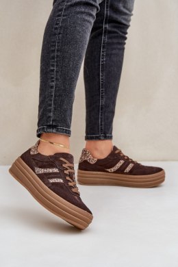 Buty Sportowe Model Zazoo N1176 Panterka Czekolada - Step in style Step in style