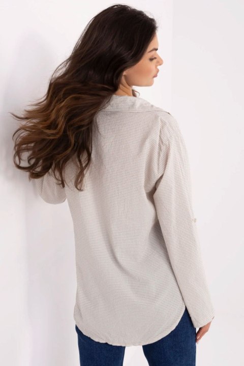 Koszula Damska Model MO-KS-1803.89 White/Beige - Italy Moda Italy Moda Koszula Damska Model MO-KS-1803.89 White/Beige - Italy Moda Italy Moda