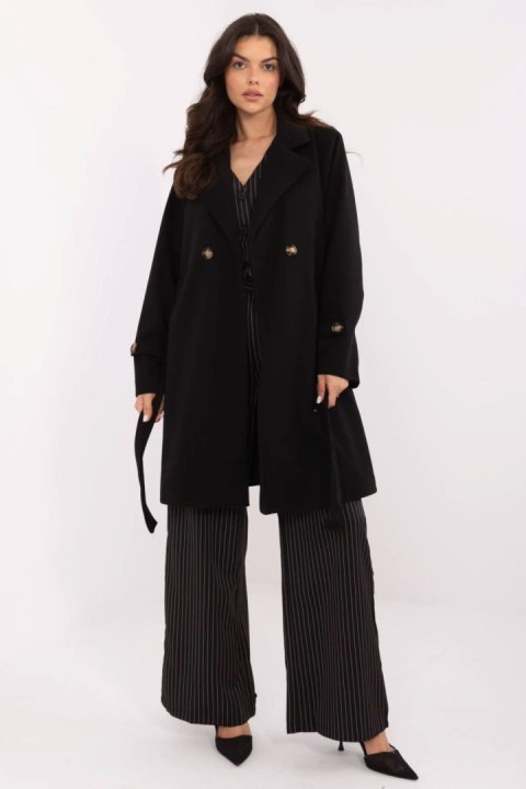 Płaszcz Damski Model MO-PL-5209.87 Black - Italy Moda Italy Moda Płaszcz Damski Model MO-PL-5209.87 Black - Italy Moda Italy Moda