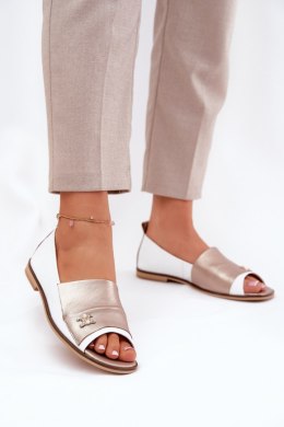 Baleriny Model Zazoo 1865 White/Gold - Step in style Step in style