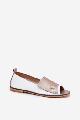 Baleriny Model Zazoo 1865 White/Gold - Step in style Step in style