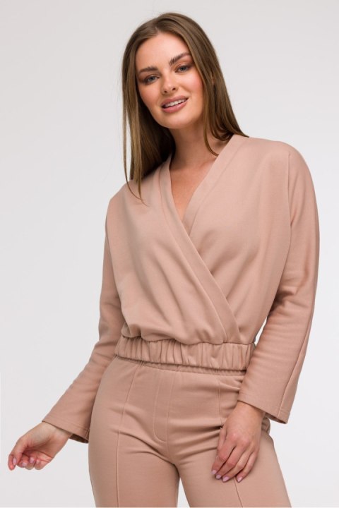 Bluza Damska Model B292 Mocca - BeWear BeWear Bluza Damska Model B292 Mocca - BeWear BeWear
