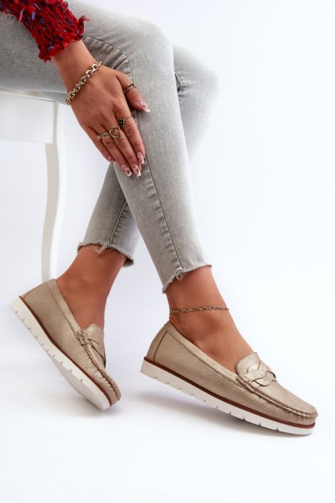Mokasyny Model Nestalia 834281 Gold - Step in style Step in style Mokasyny Model Nestalia 834281 Gold - Step in style Step in style