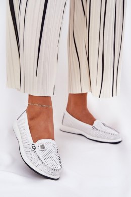 Mokasyny Model S.Barski LR51-673 White - Step in style Step in style