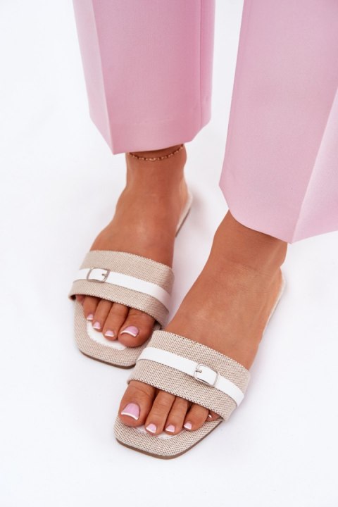 Sandał Klapki Model Zilina N75-60 Beige/White - Step in style Step in style Sandał Klapki Model Zilina N75-60 Beige/White - Step in style Step in style