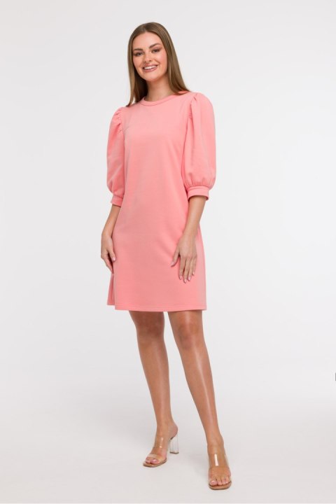 Sukienka Model B291 Coral - BeWear BeWear Sukienka Model B291 Coral - BeWear BeWear