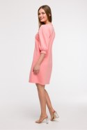 Sukienka Model B291 Coral - BeWear BeWear Sukienka Model B291 Coral - BeWear BeWear