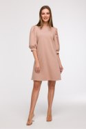 Sukienka Model B291 Mocca - BeWear BeWear Sukienka Model B291 Mocca - BeWear BeWear