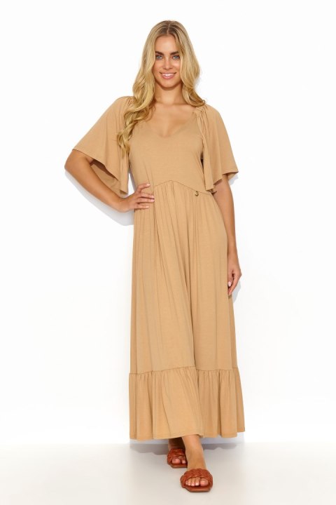 Sukienka Modela M824 Beige - Makadamia Makadamia Sukienka Modela M824 Beige - Makadamia Makadamia