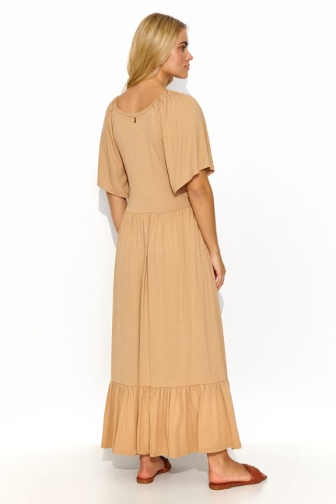 Sukienka Modela M824 Beige - Makadamia Makadamia Sukienka Modela M824 Beige - Makadamia Makadamia