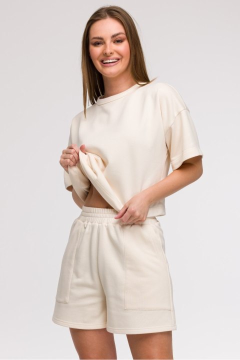 Szorty Damskie Model B295 Wanilia - BeWear BeWear Szorty Damskie Model B295 Wanilia - BeWear BeWear