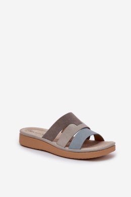 Sandał Klapki Model Oxena 834369 Beige/Blue - Step in style Step in style