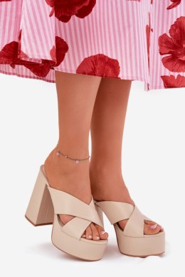 Sandał Klapki Model Lenobos 6874 Beige - Step in style Step in style