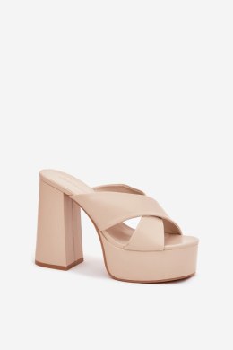 Sandał Klapki Model Lenobos 6874 Beige - Step in style Step in style