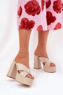 Sandał Klapki Model Lenobos 6874 Beige - Step in style Step in style Sandał Klapki Model Lenobos 6874 Beige - Step in style Step in style