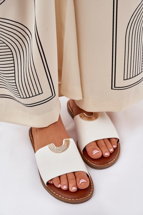 Sandał Klapki Model Mevith HXD-25 White - Step in style Step in style Sandał Klapki Model Mevith HXD-25 White - Step in style Step in style