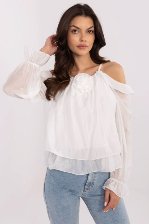 Bluzka Model MI-BZ-26600.85 White - Italy Moda Italy Moda Bluzka Model MI-BZ-26600.85 White - Italy Moda Italy Moda