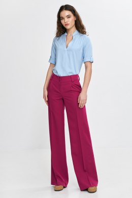 Spodnie wide leg z kantem SD112 Fuksja - Nife Nife