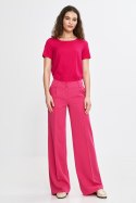 Spodnie wide leg z kantem SD112 Pink - Nife Nife Spodnie wide leg z kantem SD112 Pink - Nife Nife