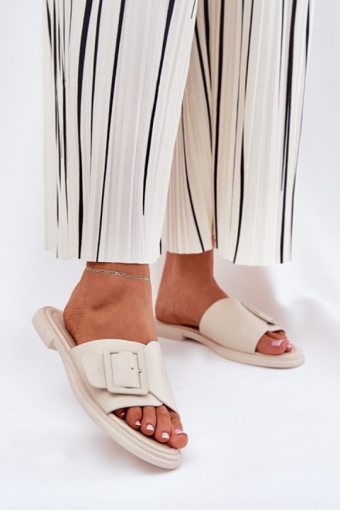 Sandał Klapki Model DA SJ2302-01 Beige - Step in style Step in style Sandał Klapki Model DA SJ2302-01 Beige - Step in style Step in style