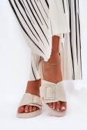 Sandał Klapki Model DA SJ2302-01 Beige - Step in style Step in style Sandał Klapki Model DA SJ2302-01 Beige - Step in style Step in style