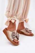 Sandał Klapki Model Moonzella ASA266-10 Gold - Step in style Step in style Sandał Klapki Model Moonzella ASA266-10 Gold - Step in style Step in style