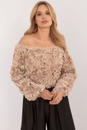 Bluzka Model MI-BZ-26158.20 Beige - Italy Moda Italy Moda Bluzka Model MI-BZ-26158.20 Beige - Italy Moda Italy Moda