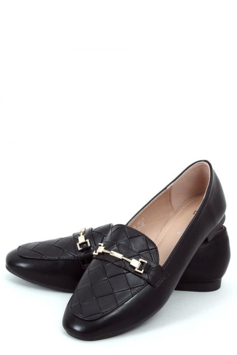 MOKASYNY DAMSKIE CZARNE JL76 BLACK - Inello Inello MOKASYNY DAMSKIE CZARNE JL76 BLACK - Inello Inello