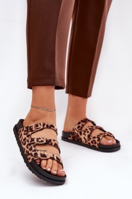 Sandał Klapki Model Uliri 3770 Panterka Brown - Step in style Step in style