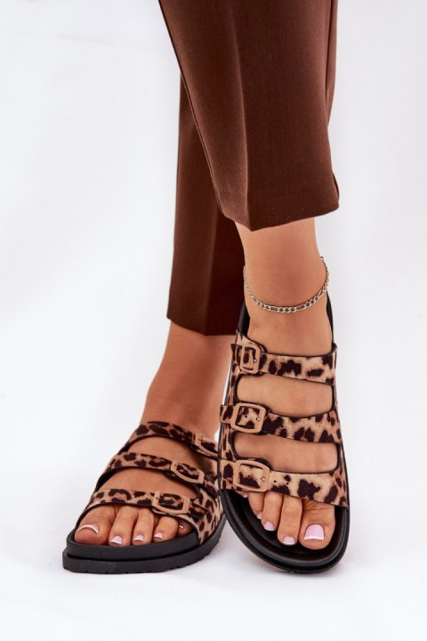 Sandał Klapki Model Uliri 3770 Panterka Brown - Step in style Step in style Sandał Klapki Model Uliri 3770 Panterka Brown - Step in style Step in style