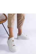 Białe sneakersy na platformie zdobione motylkiem Aranda - Solea Solea Białe sneakersy na platformie zdobione motylkiem Aranda - Solea Solea