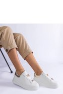 Białe sneakersy na platformie zdobione motylkiem Aranda - Solea Solea Białe sneakersy na platformie zdobione motylkiem Aranda - Solea Solea